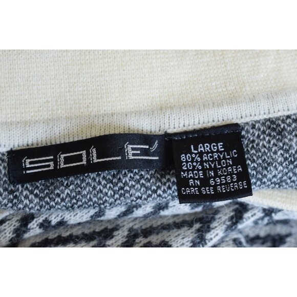 Vintage 80s Geometric Gray/Beige Pullover Acrylic/Nylon Sweater‎ size Large - Picture 8 of 10